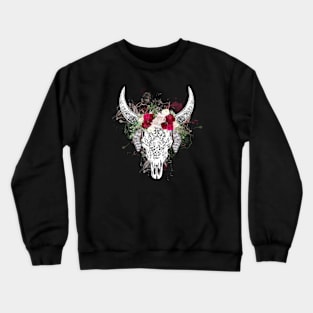 Cow skull floral 23 Crewneck Sweatshirt